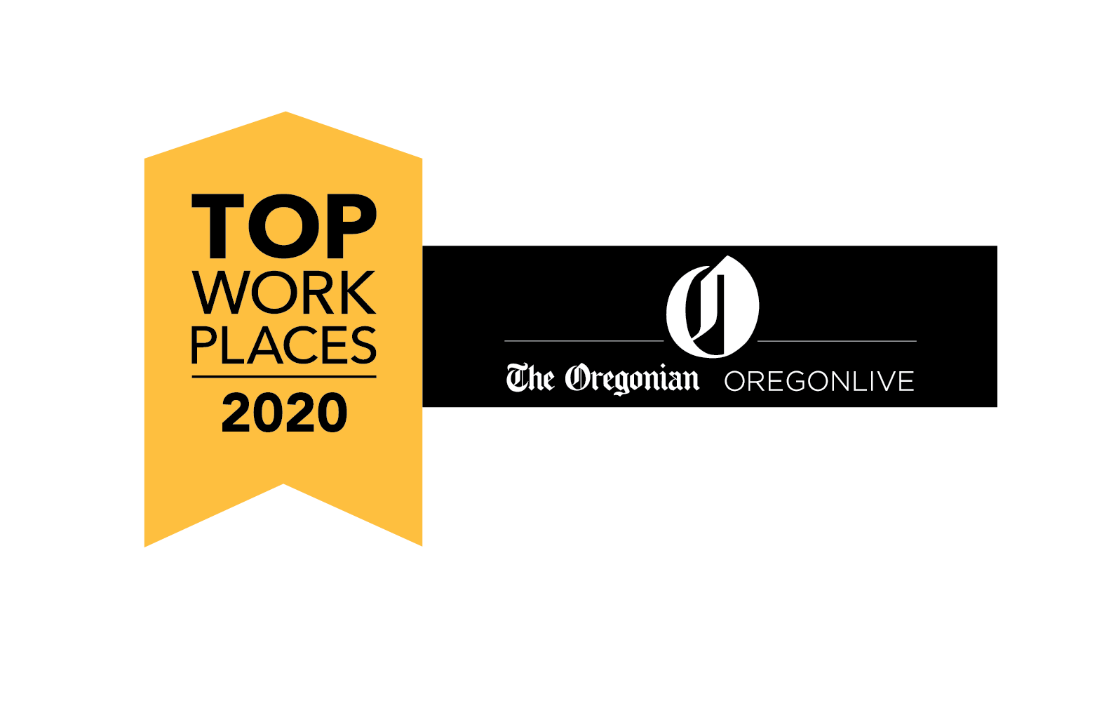 Badge that reads Top work places 2020, presented by The Oregonian and Oregonlive