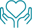 Heart in hands icon